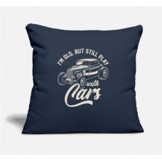 Still Play With Cars Navy Pillow